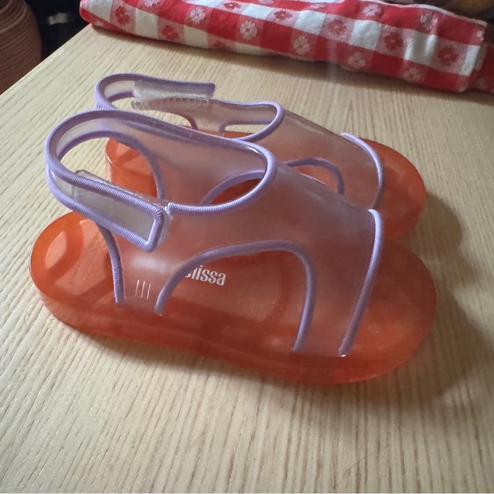 Melissa Kids Clear and Orange Sandals